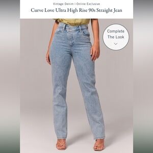 Curve Love Abercrombie &z Fitch The 90s Straight Ultra High Rise- size 32/14R